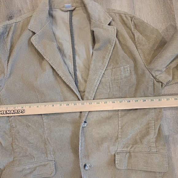 Old Navy  Mens Lg Tan Corduroy Sportcoat Academia Blazer Outdoor Cotton Rugged - Picture 8 of 12